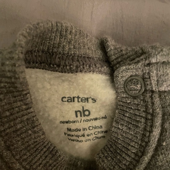 Carter's Newborn Gray “ Little Genius” Knit Onesie One Piece Sleeper - Picture 3 of 3